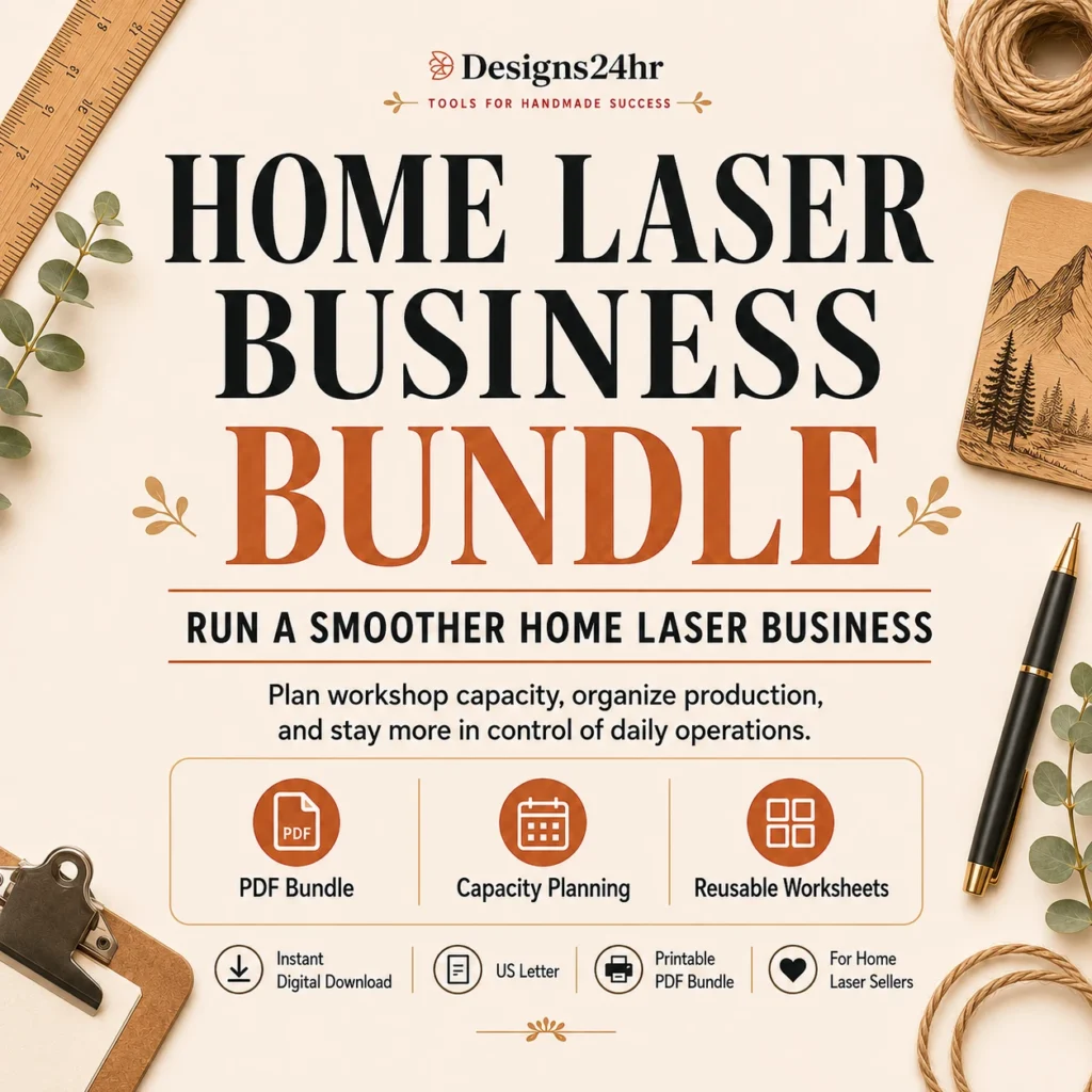 Laser cutting business planner PDF with home laser business worksheets